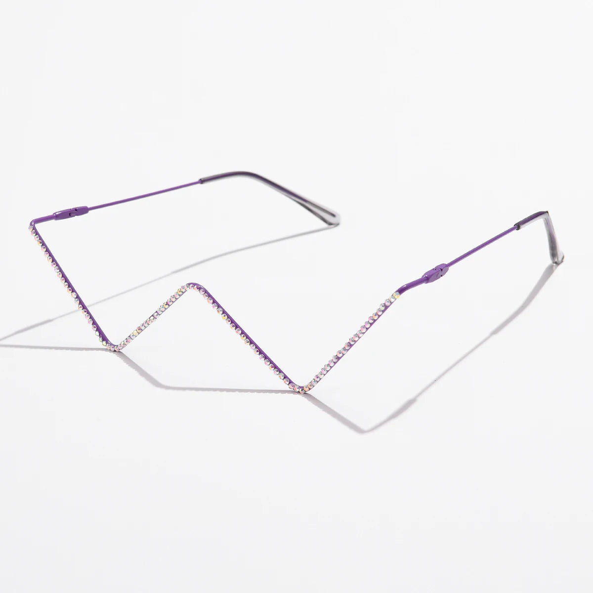 Protective Glasses New Fashion Crystal Sunglasses For Women Small Diamond Eyeglasses Line Alloy Eyewear Punk Half Frame Glasses