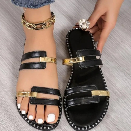 Women Slippers New Flat Heels Clip-toe Casual Rome Sandals Summer Fashion Outdoor Beach Slippers Slides Women Zapatos De Mujer
