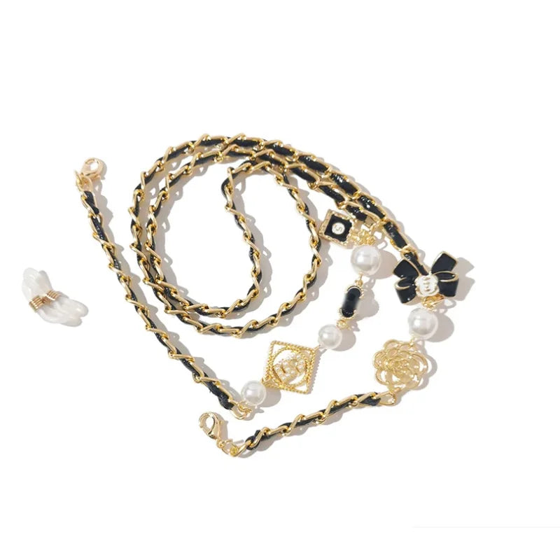 Vintage Pearl Glasses Chain Anti Slip Mask Holder Women Aluminum Jewelry Accessories