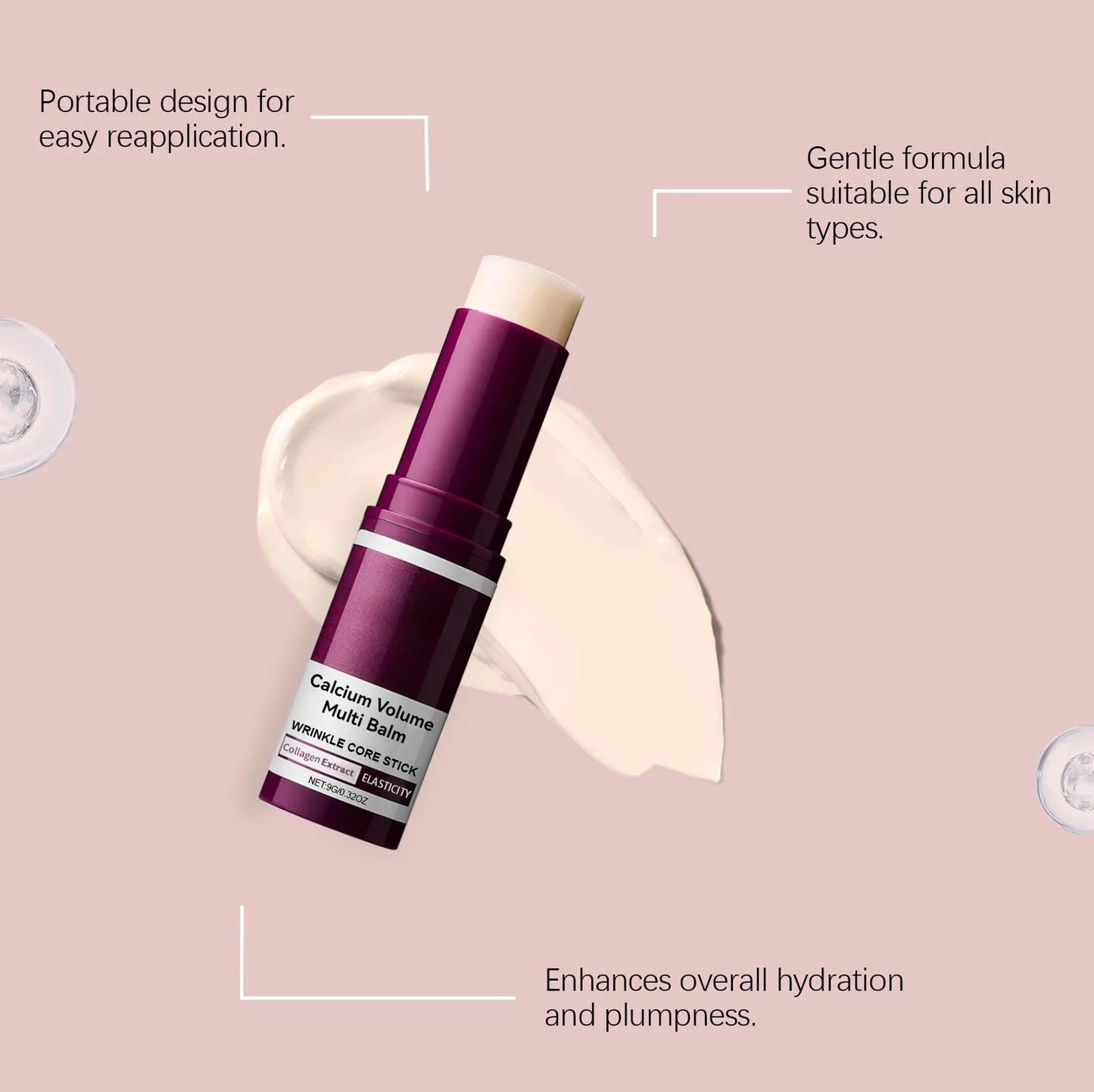 Calcium Volume Multi Balm Hydrating Anti Aging Fade Fine Lines Firming Skin Brightening Nourishing Collagen Moisturing Stick