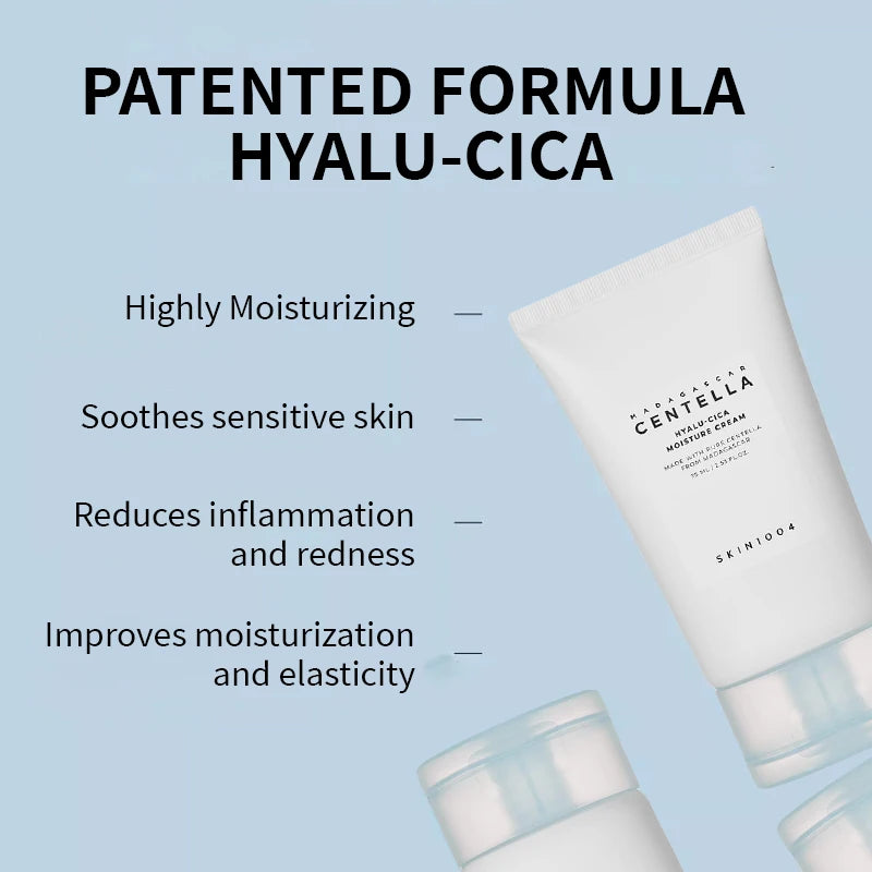 Korean Centella Hyalu-Cica Moisture Cream and Facial Hyalu Cica Water-Fit Sun Serum SPF50 Sunscream Protection Skincare Product