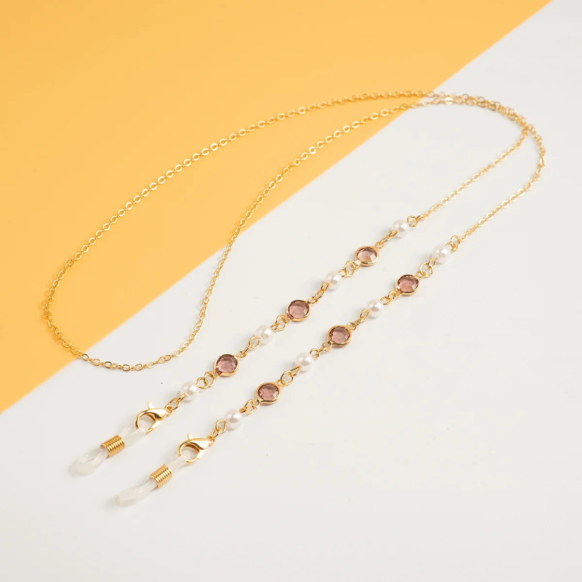 Colorful Rhinestone Glasses Chain Acrylic Sunglasses Neck Rope Women Metal Reading Glasses Accessory