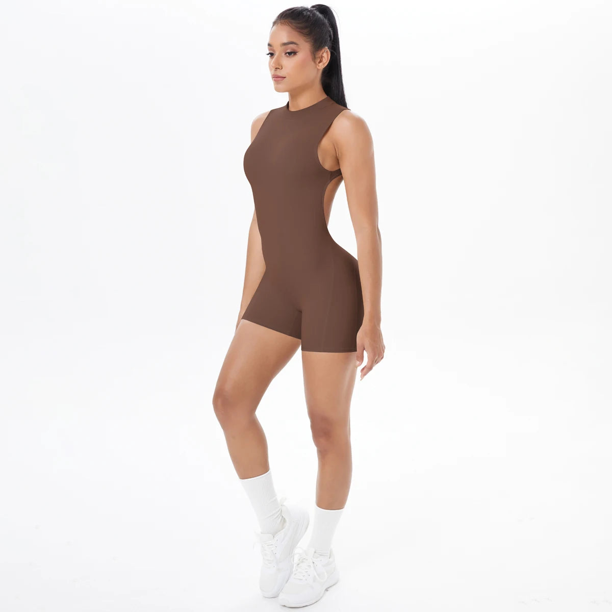 Sleeveless Backless Hollow Yoga Jumpsuit for Woman Solid Color Bodysuits Lifting Sports Push Up Sleeveles Workout Bodysuits