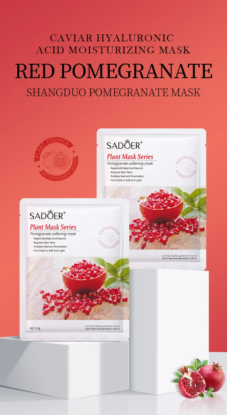 8pcs SADOER Fruits Face Mask Beauty Facial skincare Masks Moisturizing Firming Hydrating Facial Mask Face Care Korean Cosmetics