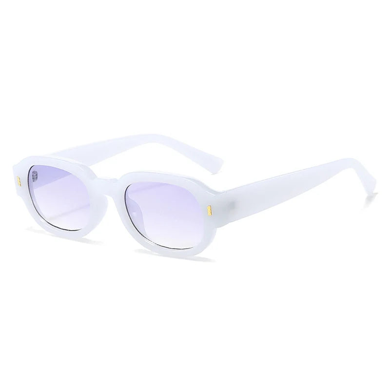SO&EI Fashion Rivets Men Square Gradient Sunglasses Shades UV400 Retro Jelly Color Women Trending Oval Sun Glasses