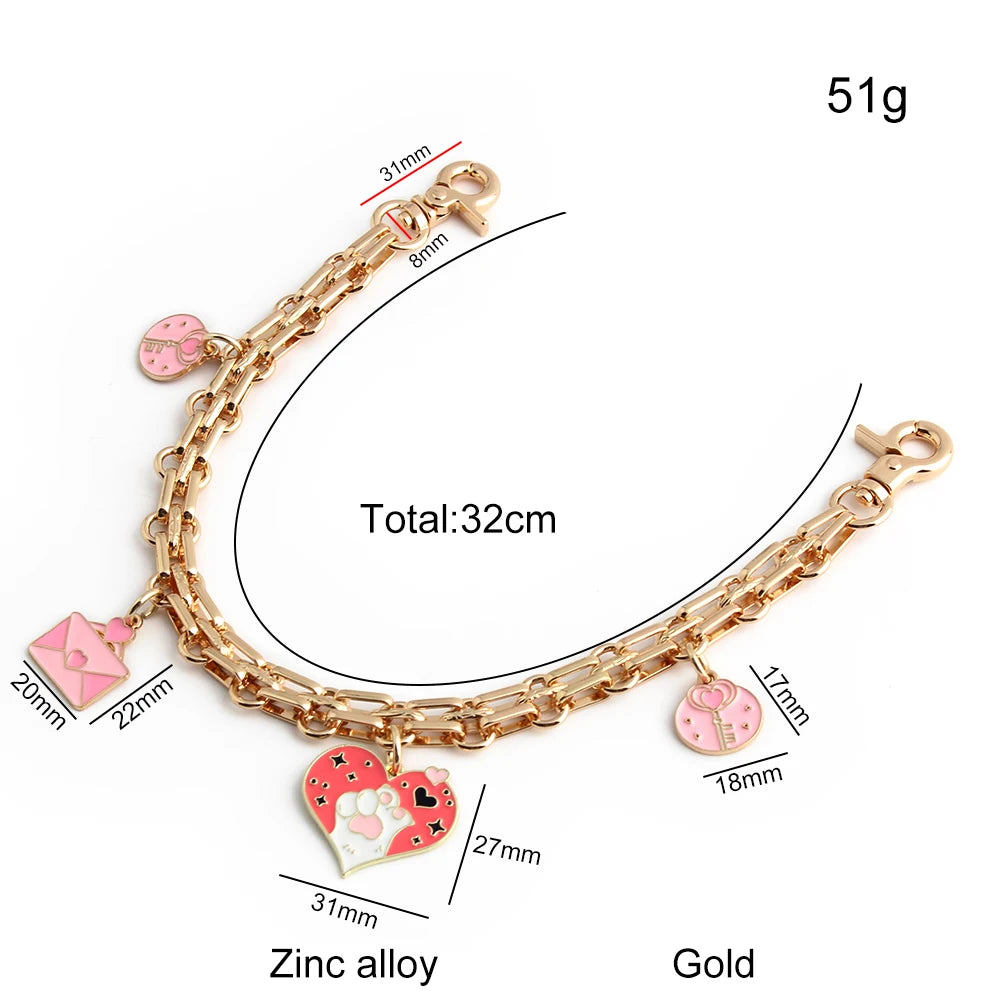 1PC Romantic Luxury Love Decoration Bag Extension Chain Messenger Bag Sweet and Cute Valentine's Day CP Couple DIY Chain Gift