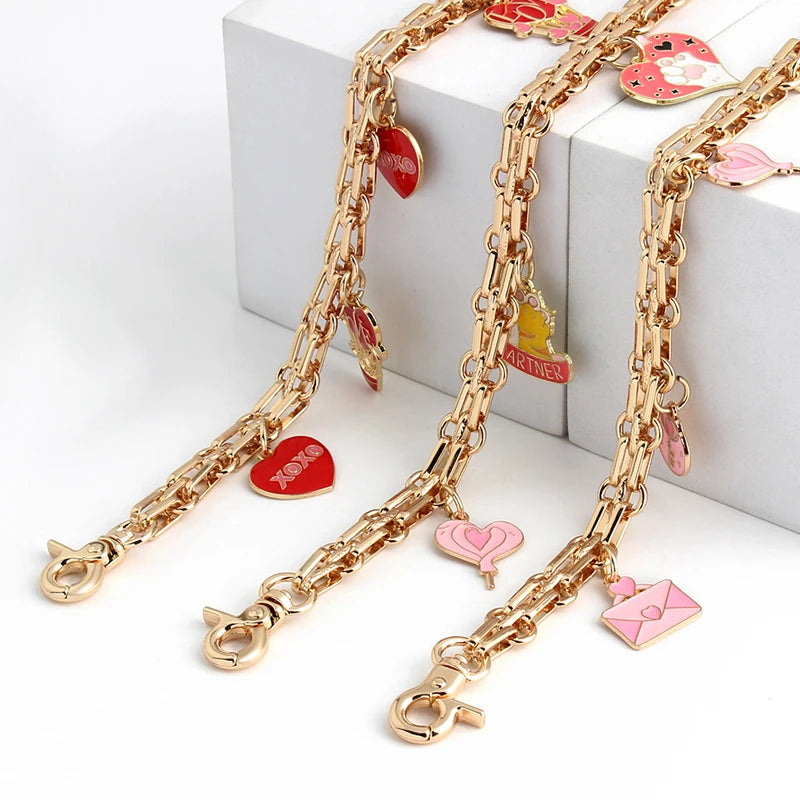 1PC Romantic Luxury Love Decoration Bag Extension Chain Messenger Bag Sweet and Cute Valentine's Day CP Couple DIY Chain Gift