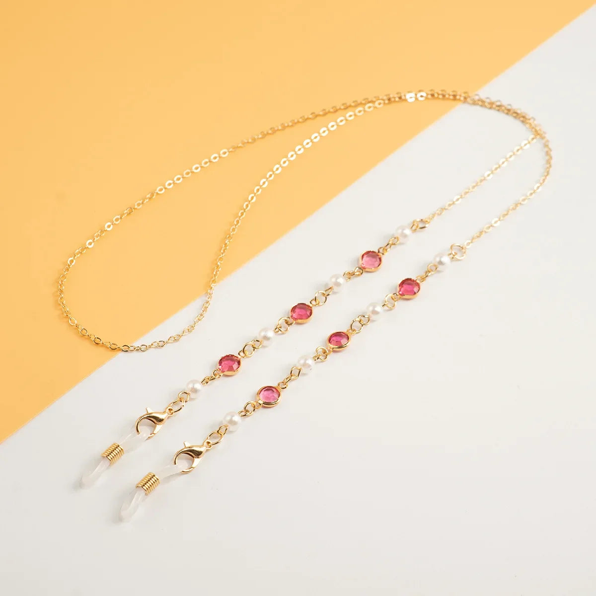 Colorful Rhinestone Glasses Chain Acrylic Sunglasses Neck Rope Women Metal Reading Glasses Accessory