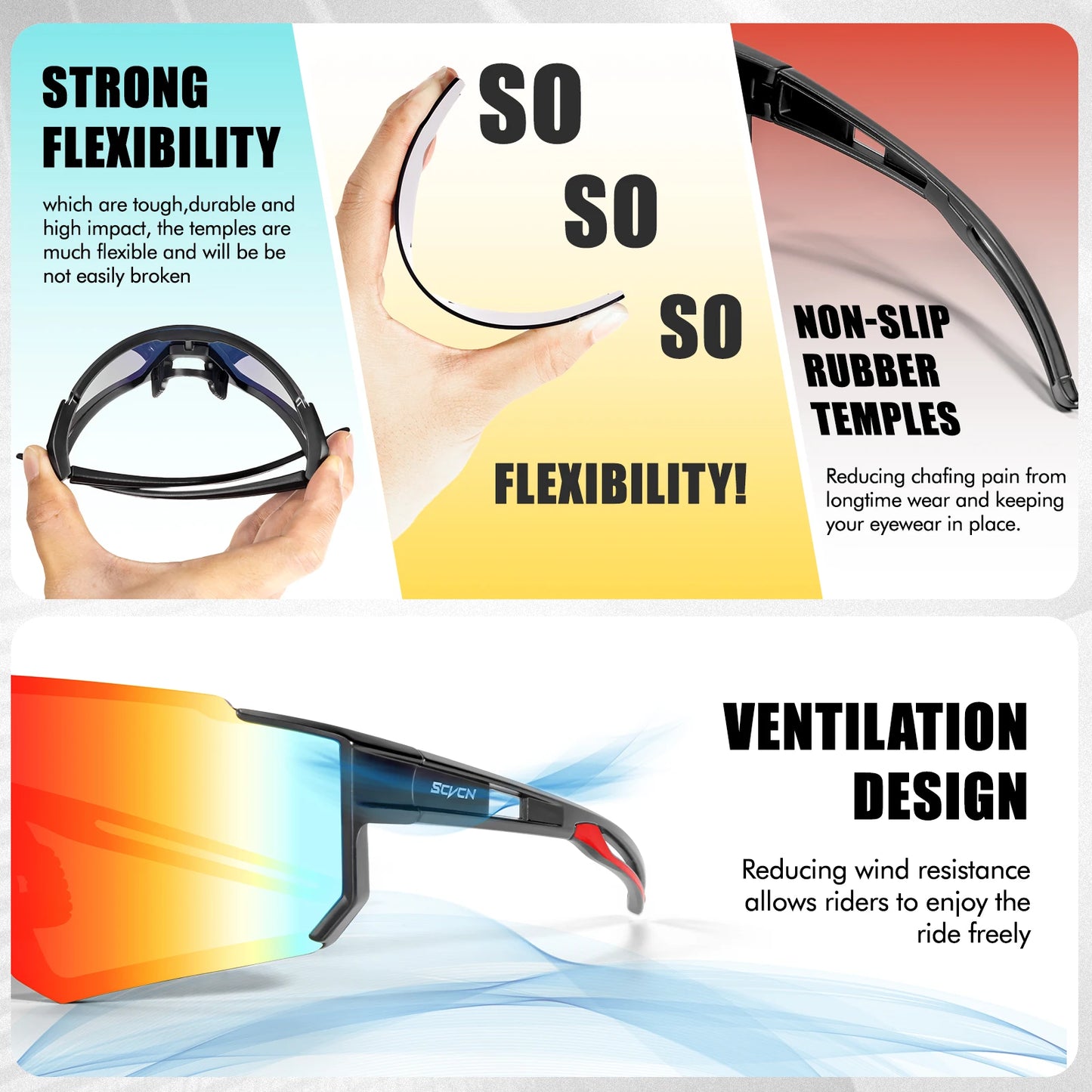 SCVCN Fashion Street Sunglasses MTB Bike Bicycle Camping Golf UV400 Glasses Women Baseball for Men Sport Y2K Cycling Glasses