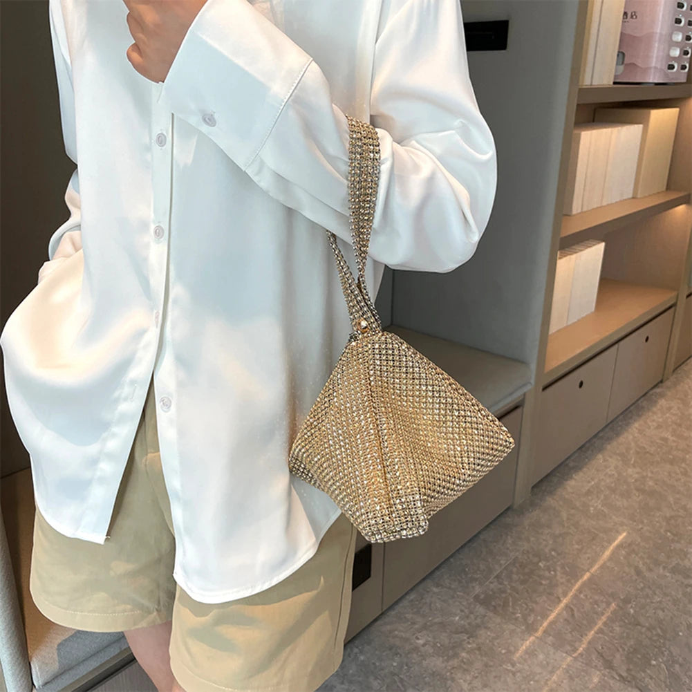 Evening Clutch Bag for Women Glitter Elegant Top Handle Bags Ladies Party Wedding Bag Female Shiny Rhinestone Handbag Purses New