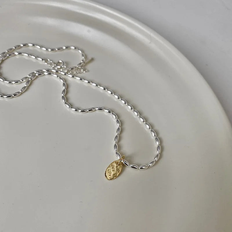 Popular 925 Sterling Silver Gold Drop Necklace For Women Fine Jewelry Wedding Party Birthday Gift