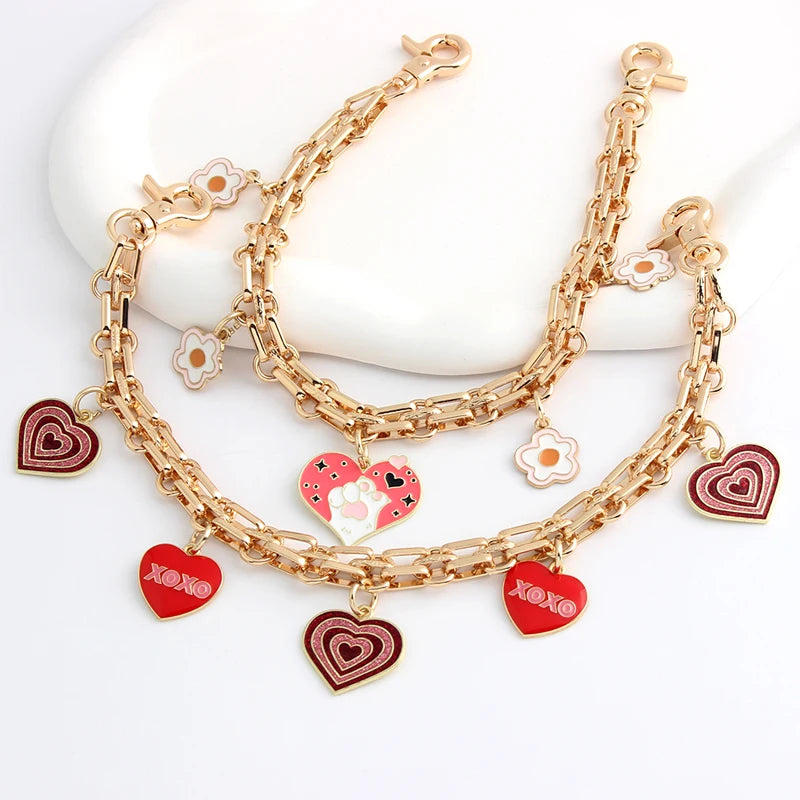1PC Romantic Luxury Love Decoration Bag Extension Chain Messenger Bag Sweet and Cute Valentine's Day CP Couple DIY Chain Gift