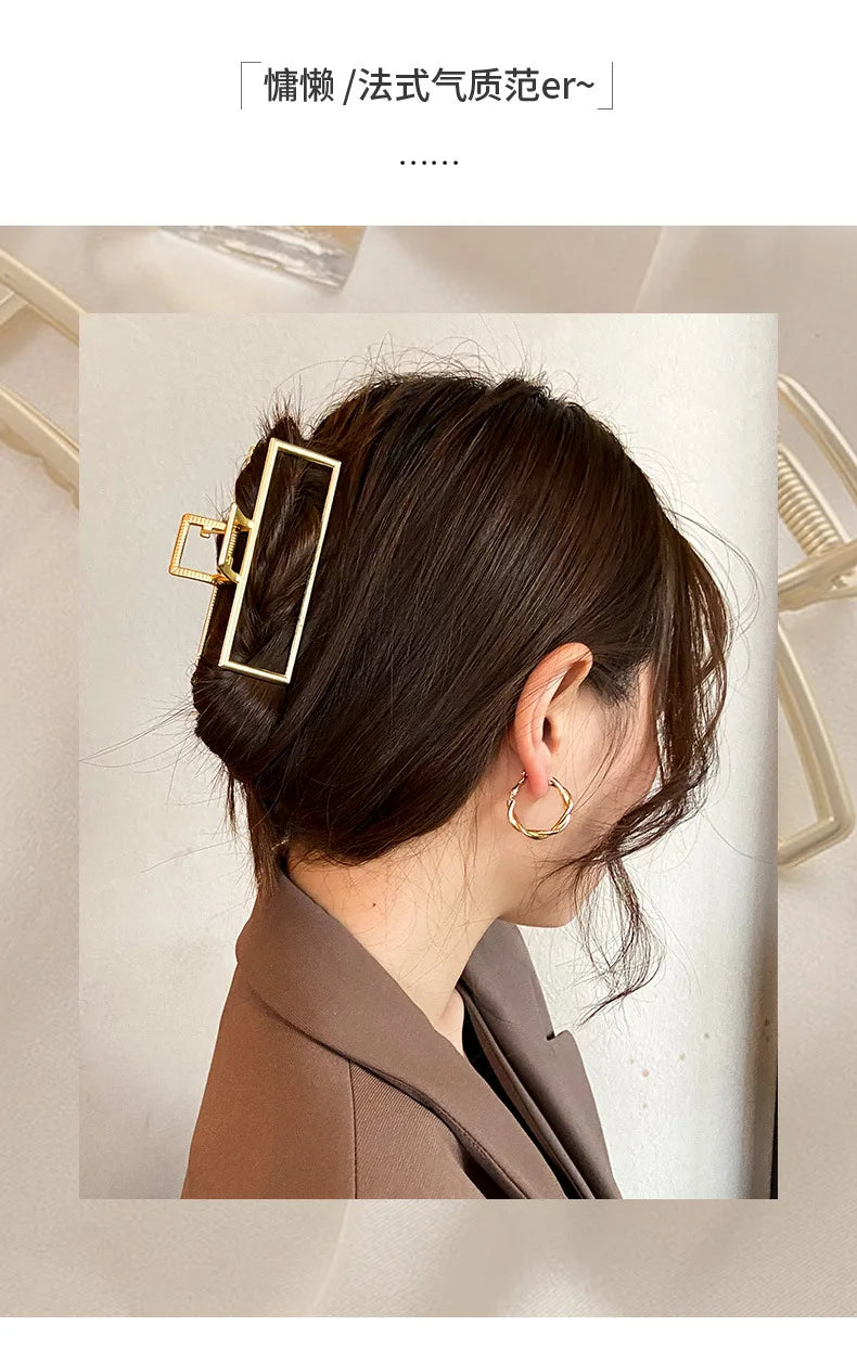 Fashion Summer Metal Geometric Hair Clips for Women French Big Claw Clips Woman Girls Hair Clip Headwear Pince Cheveux Wholesale