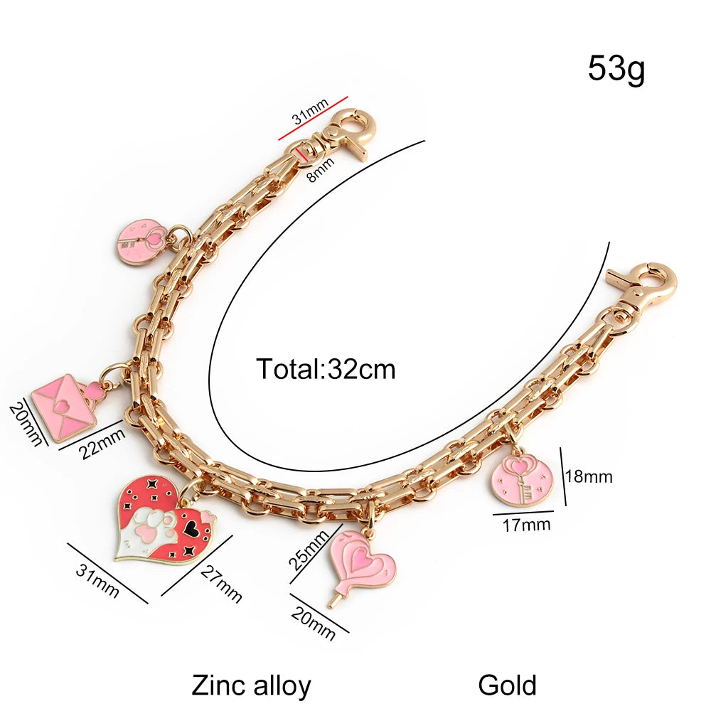 1PC Romantic Luxury Love Decoration Bag Extension Chain Messenger Bag Sweet and Cute Valentine's Day CP Couple DIY Chain Gift