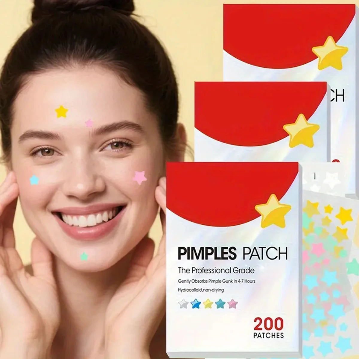 200PCS water-based gel acne patch for reducing acne, used once for facial and skin night spot stickers acne patches