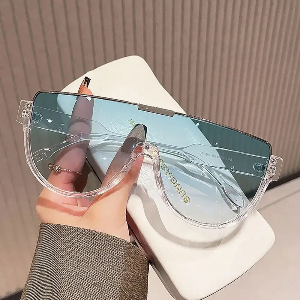Semi Round Sunglasses for Women Monobloc Outdoor Protective Glasses Oversized Sunglasses UV400 очки солнечные женские очки