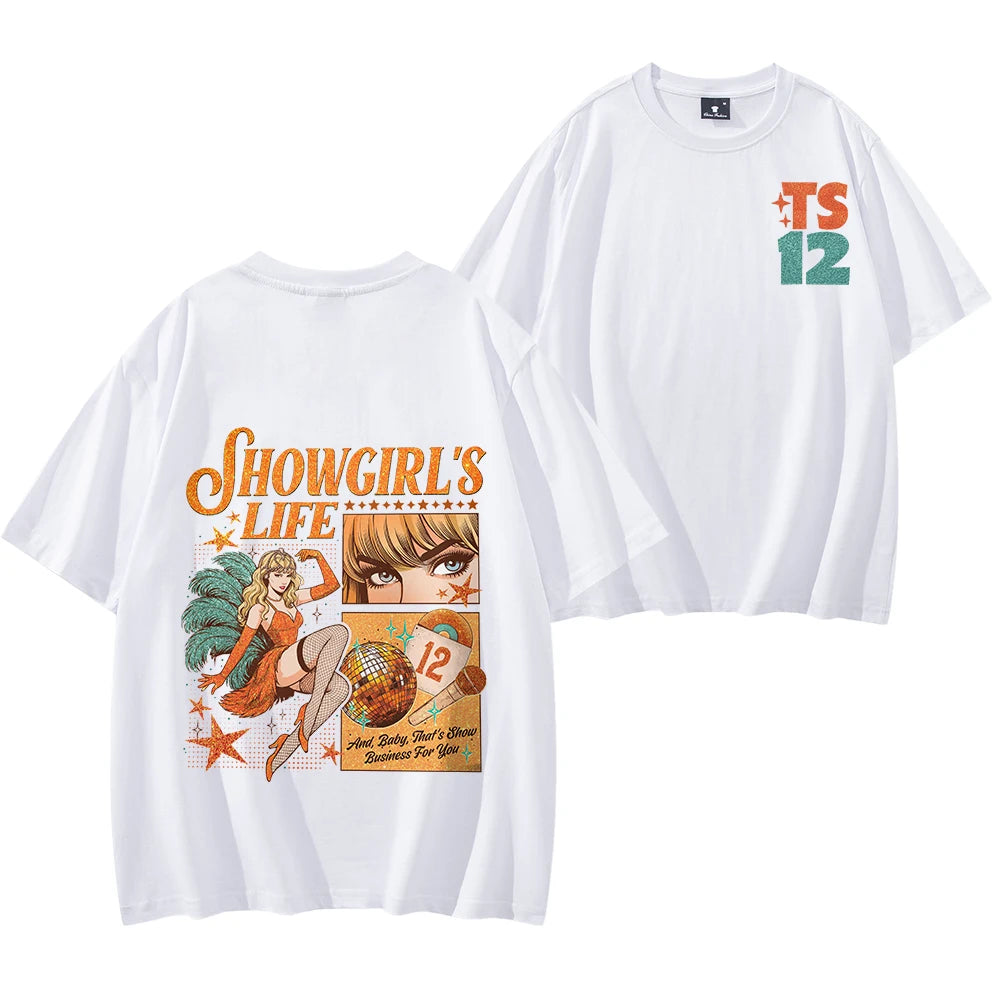 Showgirls Life T Shirt in My Showgirl Era T-Shirt New Album 2025 Shirt Country Music Fan Gift Men Women Streetwear Hip Hop Tops