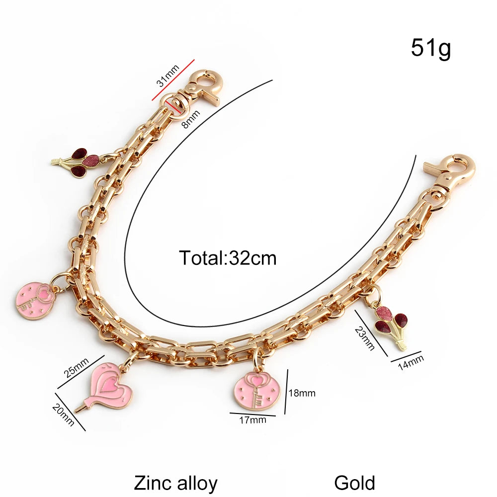 1PC Romantic Luxury Love Decoration Bag Extension Chain Messenger Bag Sweet and Cute Valentine's Day CP Couple DIY Chain Gift