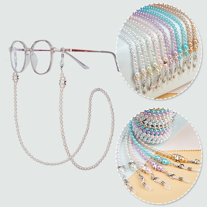 Fashion Pearl Glasses Chain for Women Sunglass Lanyard Reading Glasses Lanyard Mask Chain Eyewear Colorful Beaded Mask Chain