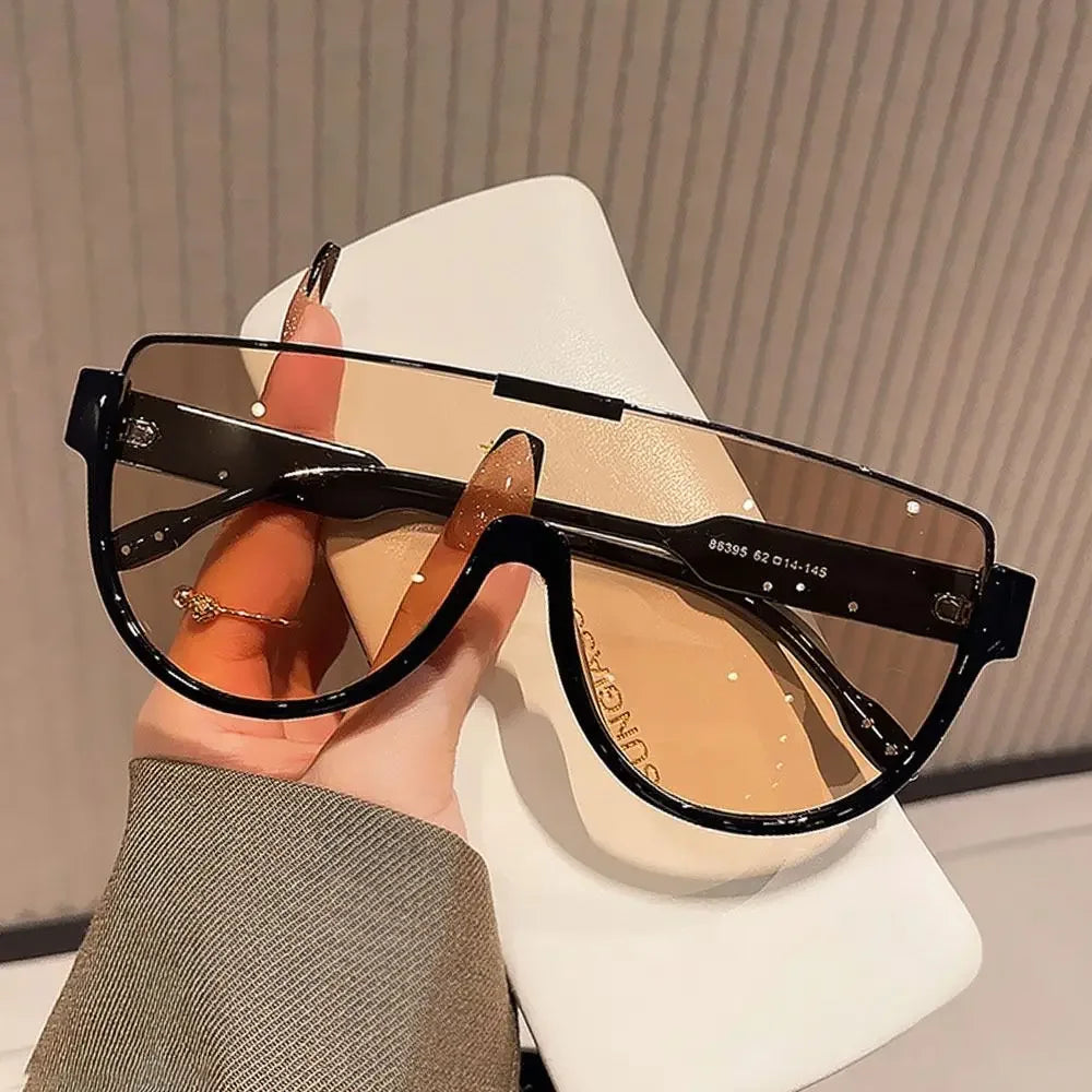 Semi Round Sunglasses for Women Monobloc Outdoor Protective Glasses Oversized Sunglasses UV400 очки солнечные женские очки