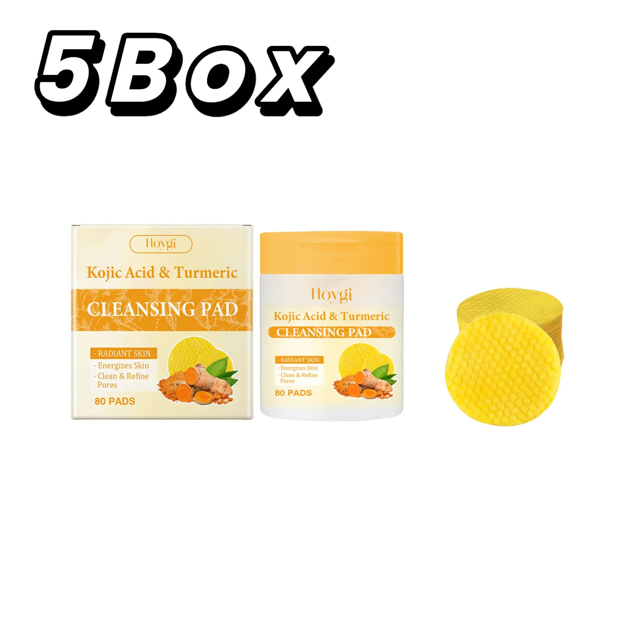 Turmeric Kojic Acid Cleansing Pad Gently Exfoliates Removal Deeply Cleanses Skin Whitens And Lightens Spots Maintains FacialCare