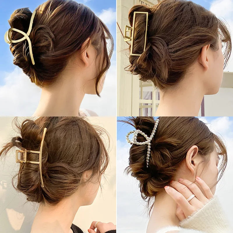 Fashion Summer Metal Geometric Hair Clips for Women French Big Claw Clips Woman Girls Hair Clip Headwear Pince Cheveux Wholesale