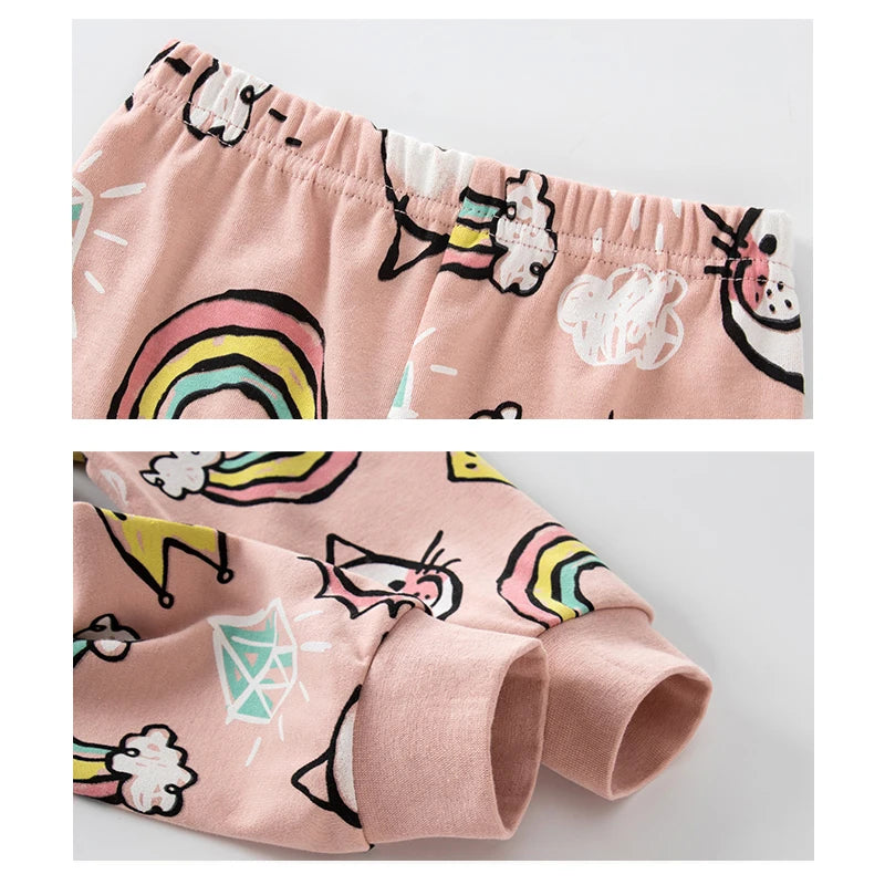 Girls Pajamas Sets 2 to 3 4 5 6 7 8 9 10 11 12 13 14 Years Cotton 100 Toddler Kids Pijamas Long Sleeve Cute Pyjama Pink Cat Pjs