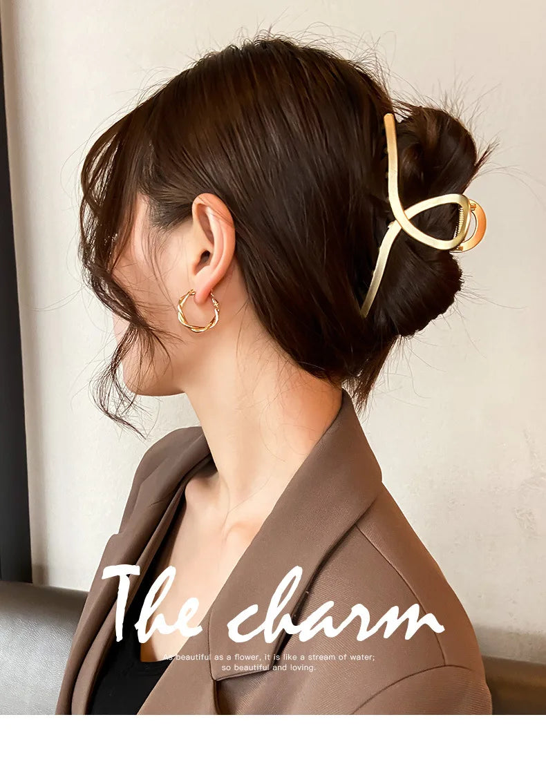 Fashion Summer Metal Geometric Hair Clips for Women French Big Claw Clips Woman Girls Hair Clip Headwear Pince Cheveux Wholesale