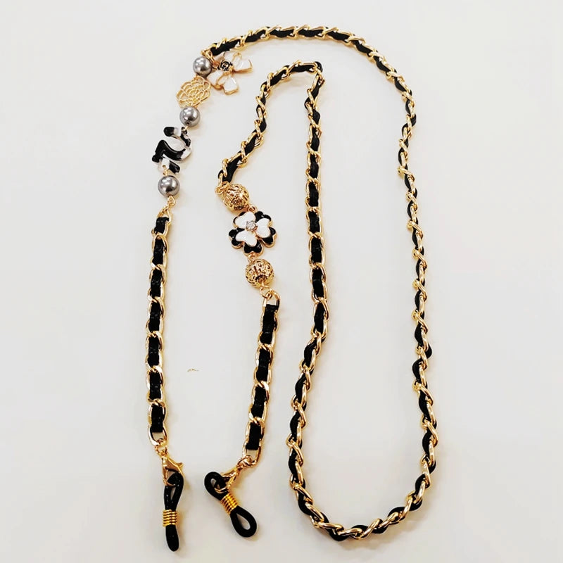 Vintage Pearl Glasses Chain Anti Slip Mask Holder Women Aluminum Jewelry Accessories