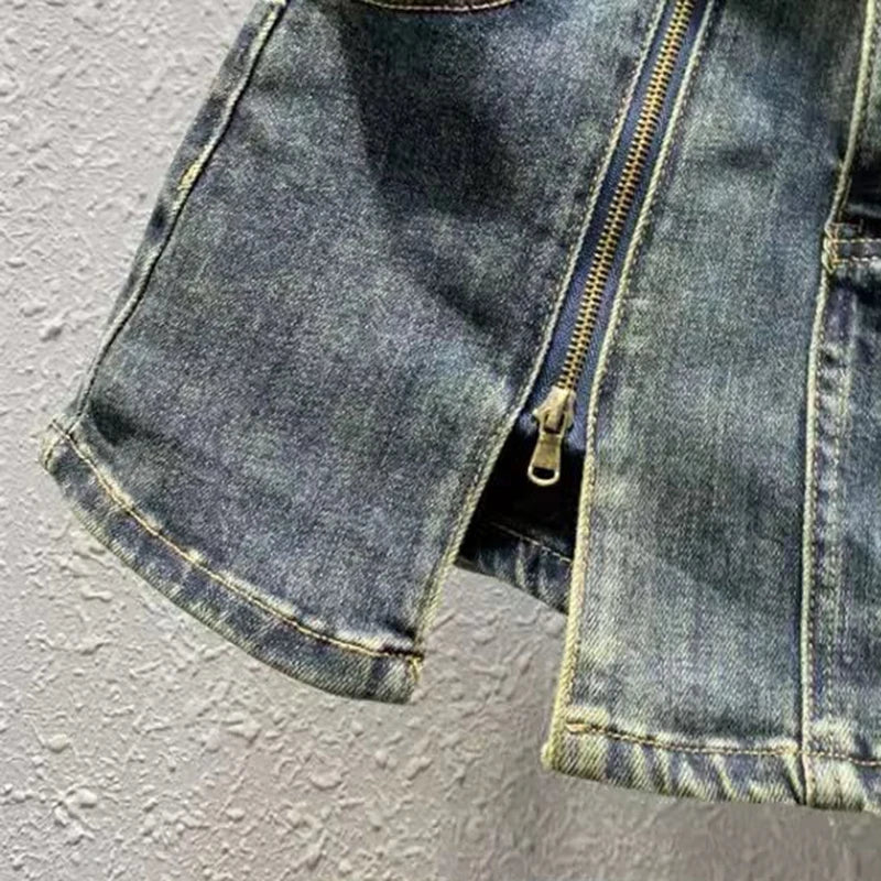 MEXZT Y2K 2000S Cargo Denim Mini Skirt Women Vintage Sexy Slit Hip Wrap Jeans Skirts Summer Korean High Waist Slim A Line Skirt