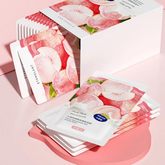 1 Box/30 Packs - Peach Sleeping Mask, Moisturizing and Smoothing the Skin, Leaving It Delicate and Youthful, Portable and Suitable for Home and Travel.